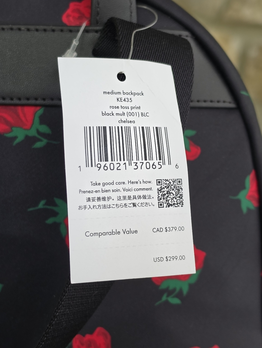 Kate Spade Chelsea Rose Toss Print Medium Backpack - Picture 7 of 8